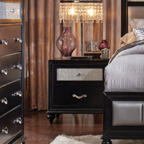 COASTER BARZINI 2-DRAWER BLACK RECTANGULAR NIGHTSTAND