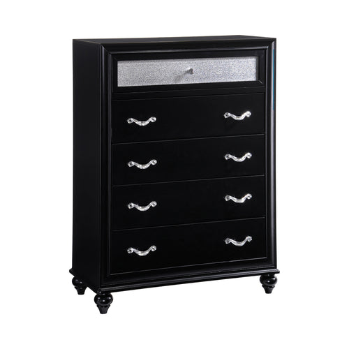 COASTER BARZINI 5-DRAWER BLACK RECTANGULAR CHEST