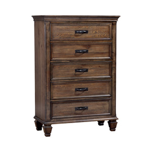 COASTER BEDROOM FRANCO 5-DRAWER CHEST BURNISHED OAK