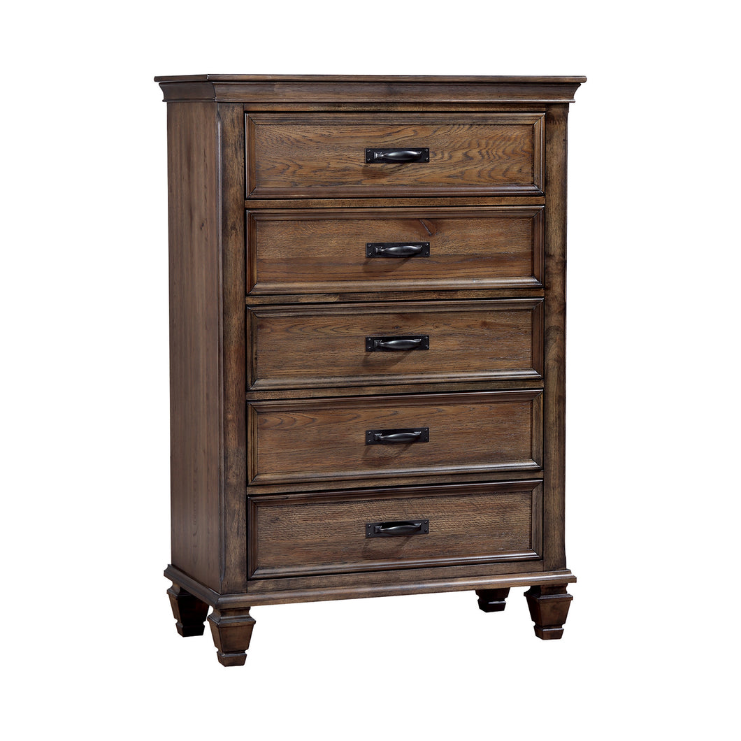 COASTER BEDROOM FRANCO 5-DRAWER CHEST BURNISHED OAK