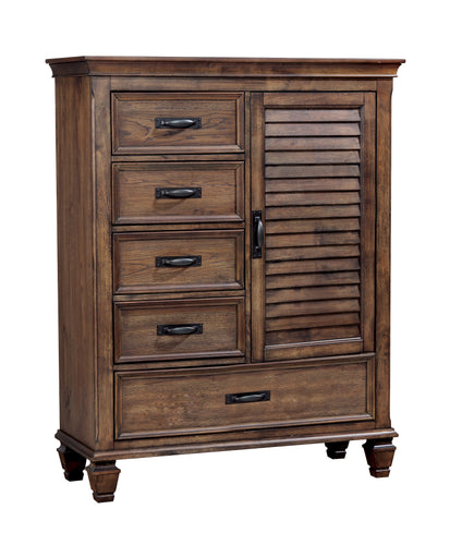 COASTER BEDROOM FRANCO 5-DRAWER MAN’S CHEST BURNISHED OAK
