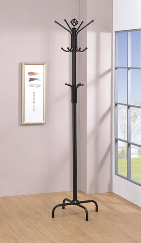 COASTER OFFICE-ACCESSORY 12-HOOK COAT RACK BLACK