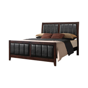 COASTER BEDROOM CARLTON CALIFORNIA KING UPHOLSTERED BED CAPPUCCINO AND BLACK