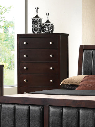 COASTER BEDROOM CARLTON 5-DRAWER RECTANGULAR CHEST CAPPUCCINO