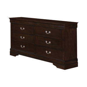 COASTER BEDROOM LOUIS PHILIPPE 6-DRAWER DRESSER CAPPUCCINO