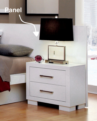 COASTER BEDROOM JESSICA NIGHTSTAND PANELS WHITE