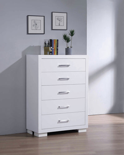 COASTER BEDROOM JESSICA 5-DRAWER CHEST WHITE