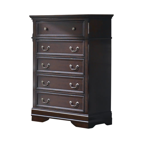 COASTER BEDROOM CAMBRIDGE 5-DRAWER RECTANGULAR CHEST CAPPUCCINO