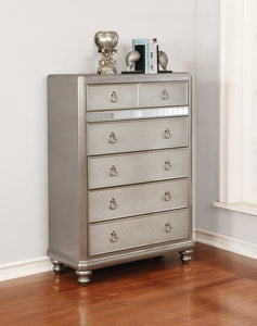 COASTER BLING GAME METALLIC PLATINUM 6-DRAWER CHEST