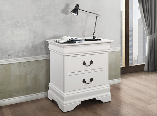 COASTER BEDROOM LOUIS PHILIPPE 2-DRAWER NIGHTSTAND WHITE