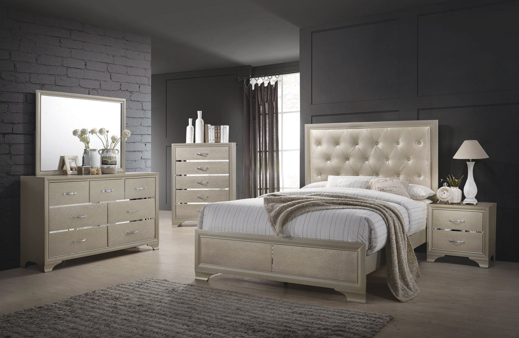 COASTER BEAUMONT CHAMPAGNE BEDROOM SET (4 PC)