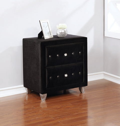 COASTER BEDROOM DEANNA 2-DRAWER RECTANGULAR NIGHTSTAND BLACK