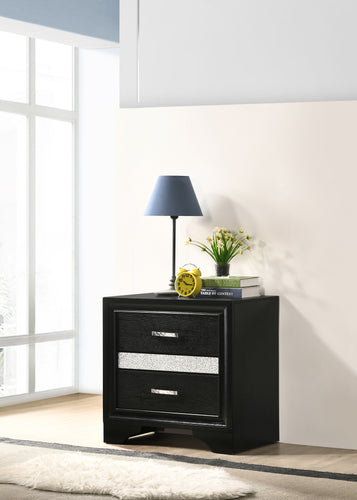 COASTER BEDROOM MIRANDA 2-DRAWER NIGHTSTAND TRAY BLACK