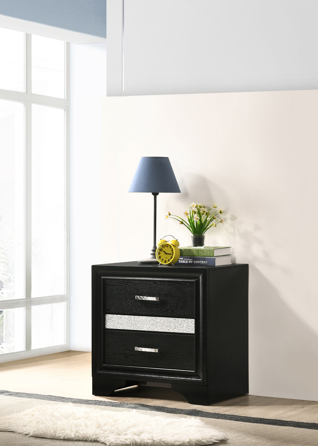 COASTER BEDROOM MIRANDA 2-DRAWER NIGHTSTAND TRAY BLACK