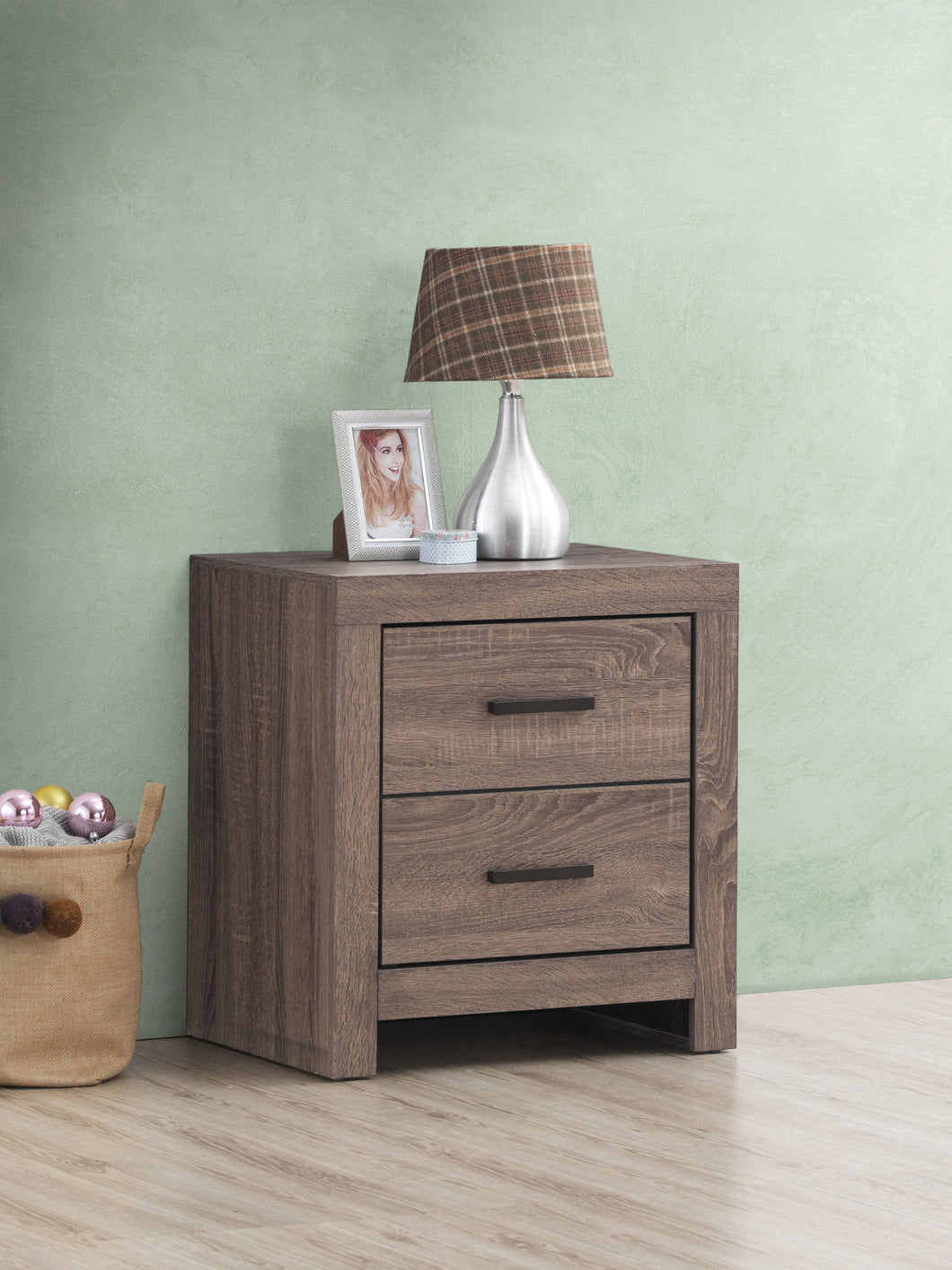 COASTER BEDROOM BRANTFORD 2-DRAWER NIGHTSTAND BARREL OAK