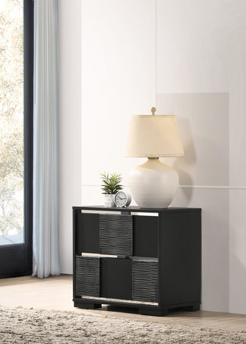 COASTER BEDROOM BLACKTOFT 2-DRAWER NIGHTSTAND BLACK