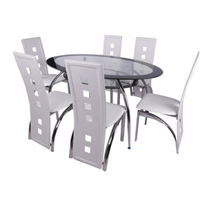 TODAYS FURNITURE 2100L/1400 DINING ROOM SET [WHITE, BLACK, RED]