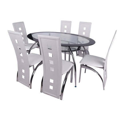 TODAYS FURNITURE 2100L/1400 DINING ROOM SET [WHITE, BLACK, RED]