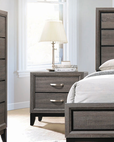 COASTER BEDROOM WATSON 2-DRAWER NIGHTSTAND GREY OAK AND BLACK