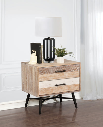 COASTER BEDROOM MARLOW 2-DRAWER NIGHTSTAND ROUGH SAWN MULTI