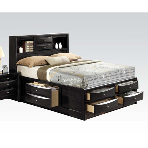 ACME IRELAND BLACK FINISH EK BED W/STORAGE