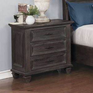 COASTER BEDROOM ATASCADERO 3-DRAWER NIGHTSTAND WEATHERED CARBON