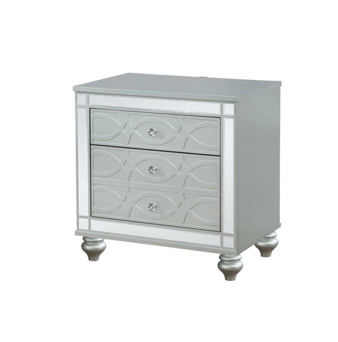 COASTER GUNNISON SILVER METALLIC NIGHTSTAND