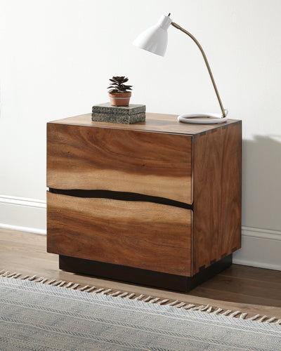 COASTER BEDROOM WINSLOW 2-DRAWER NIGHTSTAND SMOKEY WALNUT AND COFFEE BEAN