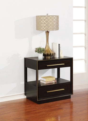 COASTER BEDROOM DURANGO 2-DRAWER NIGHTSTAND SMOKED PEPPERCORN