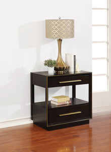 COASTER BEDROOM DURANGO 2-DRAWER NIGHTSTAND SMOKED PEPPERCORN