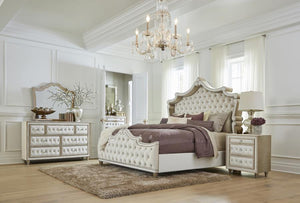 COASTER ANTONELLA CAMEL/IVORY BEDROOM SET (4 PC)