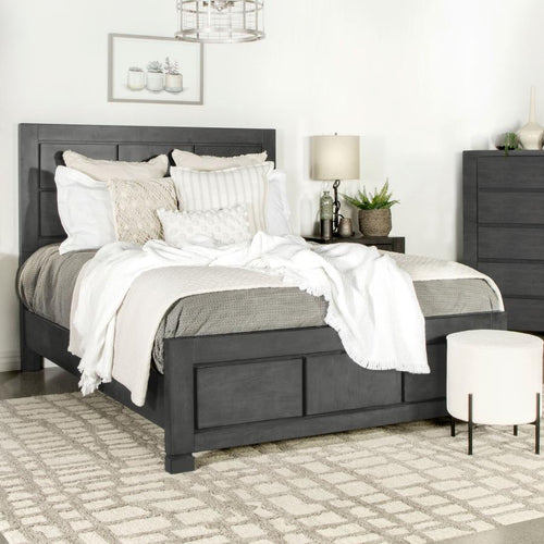 COASTER LORENZO DARK GREY QUEEN BED