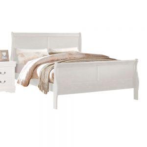 ACME LOUIS PHILIPPE WHITE QUEEN BED