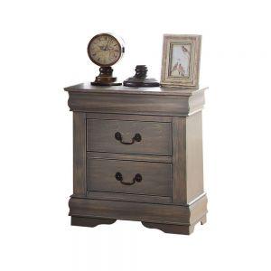 ACME LOUIS PHILIPPE ANTIQUE GRAY NIGHTSTAND