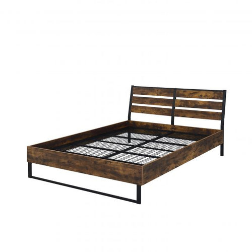 ACME JUVANTH RUSTIC OAK & BLACK FINISH EK BED