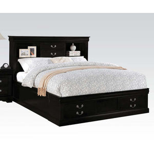 ACME LOUIS PHILIPPE III BLACK QUEEN BED