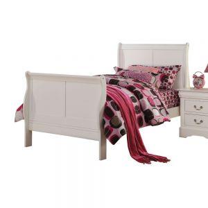 ACME LOUIS PHILIPPE III WHITE FINISH TWIN BED
