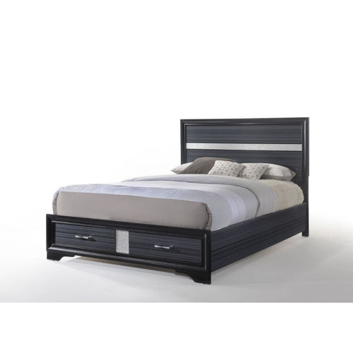 ACME NAIMA BLACK FINISH QUEEN BED W/STORAGE