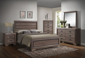 ACME LYNDON WEATHERED GRAY GRAIN QUEEN BED
