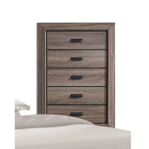 ACME LYNDON WEATHERED GRAY GRAIN BEDROOM SET (5 PC)