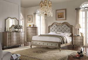 ACME CHELMSFORD ANTIQUE TAUPE BEDROOM SET (5PC)