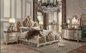 ACME PICARDY BUTTERSCOTCH PU & ANTIQUE PEARL QUEEN BED