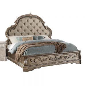 ACME NORTHVILLE PU & ANTIQUE SILVER QUEEN BED