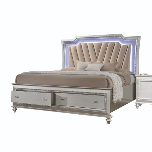 ACME KAITLYN PU & CHAMPAGNE CK BED