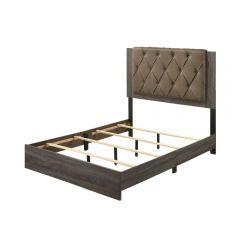 ACME AVANTIKA FABRIC & RUSTIC GRAY OAK QUEEN BED