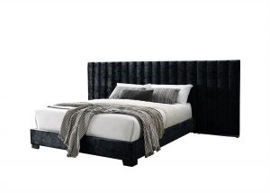 ACME RIVAS BLACK FABRIC EK BED