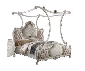 ACME PICARDY FABRIC & ANTIQUE PEARL EK BED