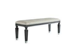ACME HOUSE BEATRICE TWO TONE BEIGE FABRIC, CHARCOAL FINISH BENCH