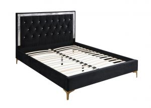 ACME ROWAN BLACK FABRIC EK BED