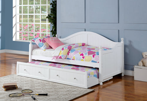 COASTER BEDROOM TWIN DAYBED WITH TRUNDLE WHITE